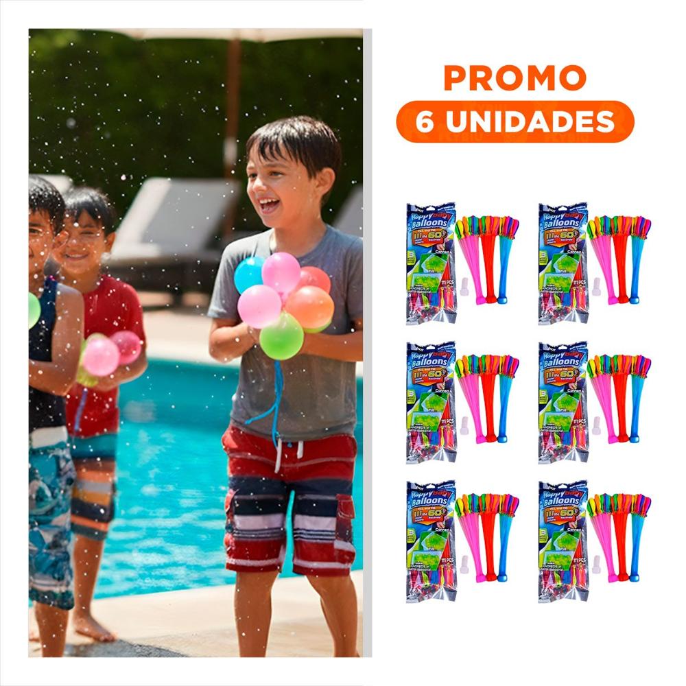 Pack6 Globos de Agua con Llenado Rapido para Juegos de Verano en Casa Hogar