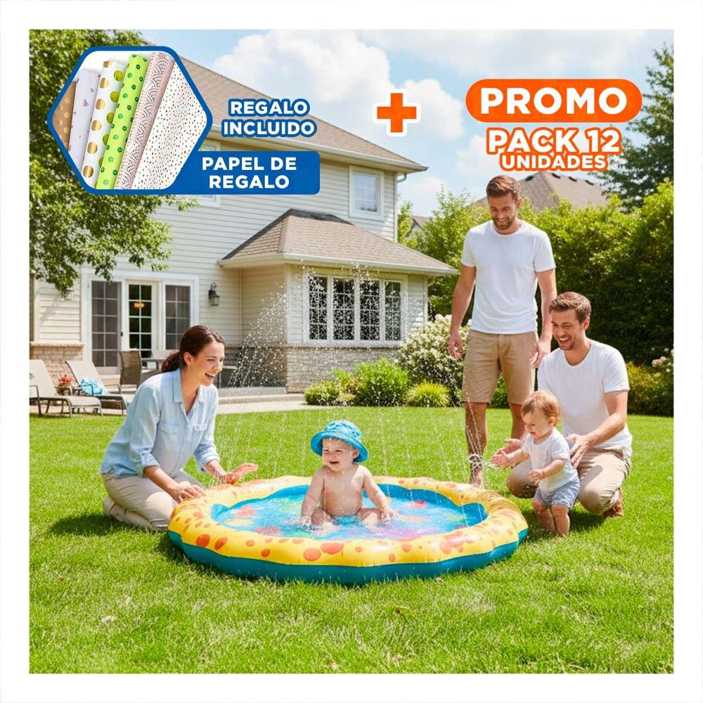 Pack12 Uso Inflable Marino Amarillo y Celeste Casa Y+Papel Regalo