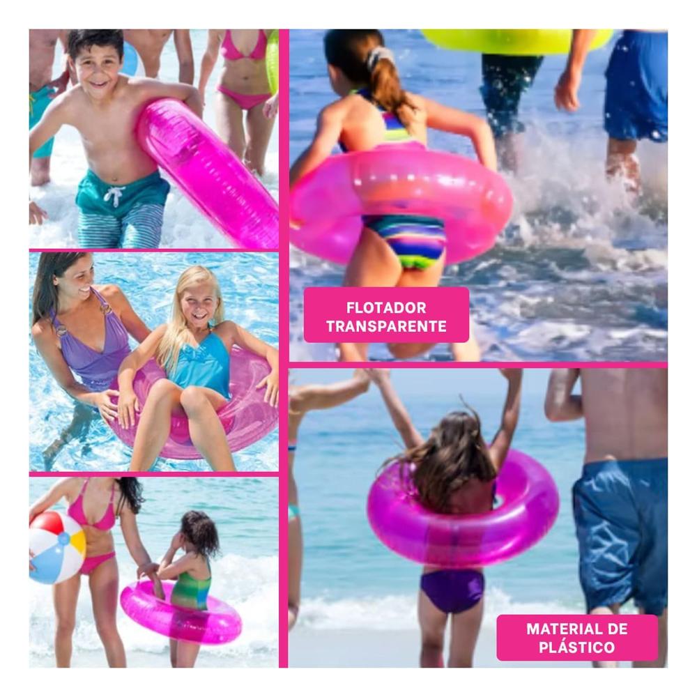 Accesorio Transparente Rosado Flotante Inflable para Piscina Hogar Casa Verano Y+Post It