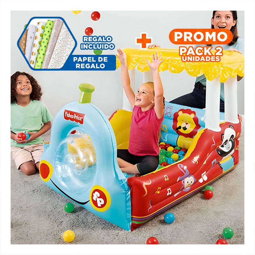 Pack2 Tren de Juguete Infantil con 25 Pelotas para Juego Creativo en Casa Y+Papel Regalo