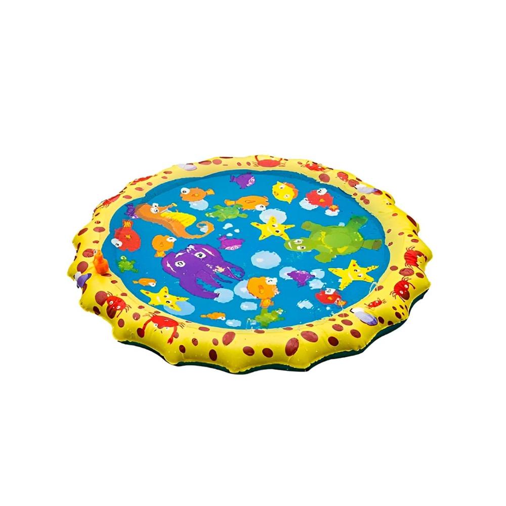 Flotador Colchoneta Inflable Estilo Marino en Colores Amarillo y Celeste Y+Papel Regalo