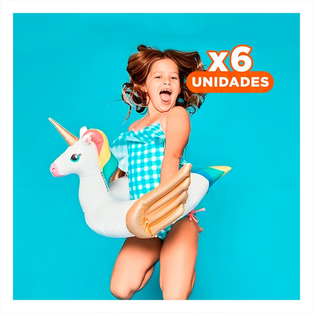 Pack6 Estatuilla Blanco con Alas Doradas Decoracion Festiva para Hogar Y+Regalo Sticker