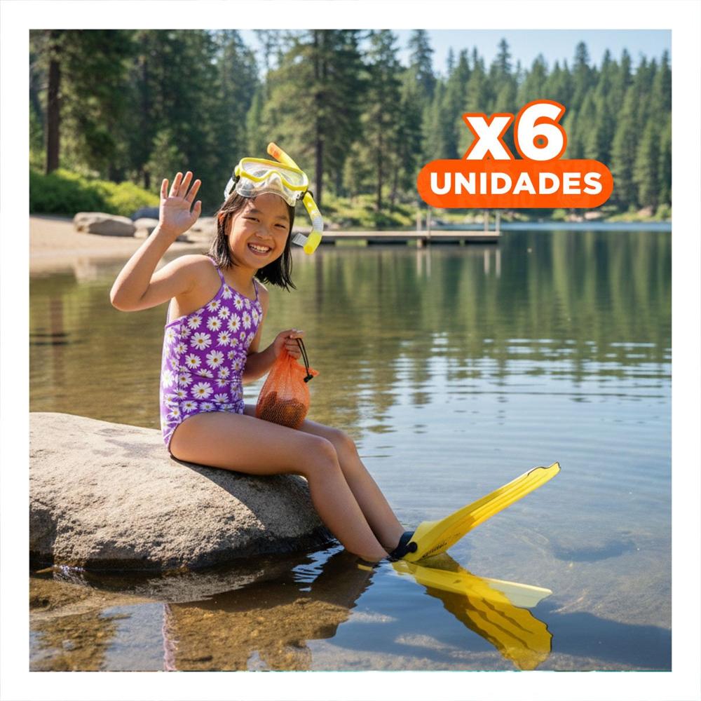 Pack6 Conjunto 3 de Buceo Amarillo para Actividades al Aire Libre