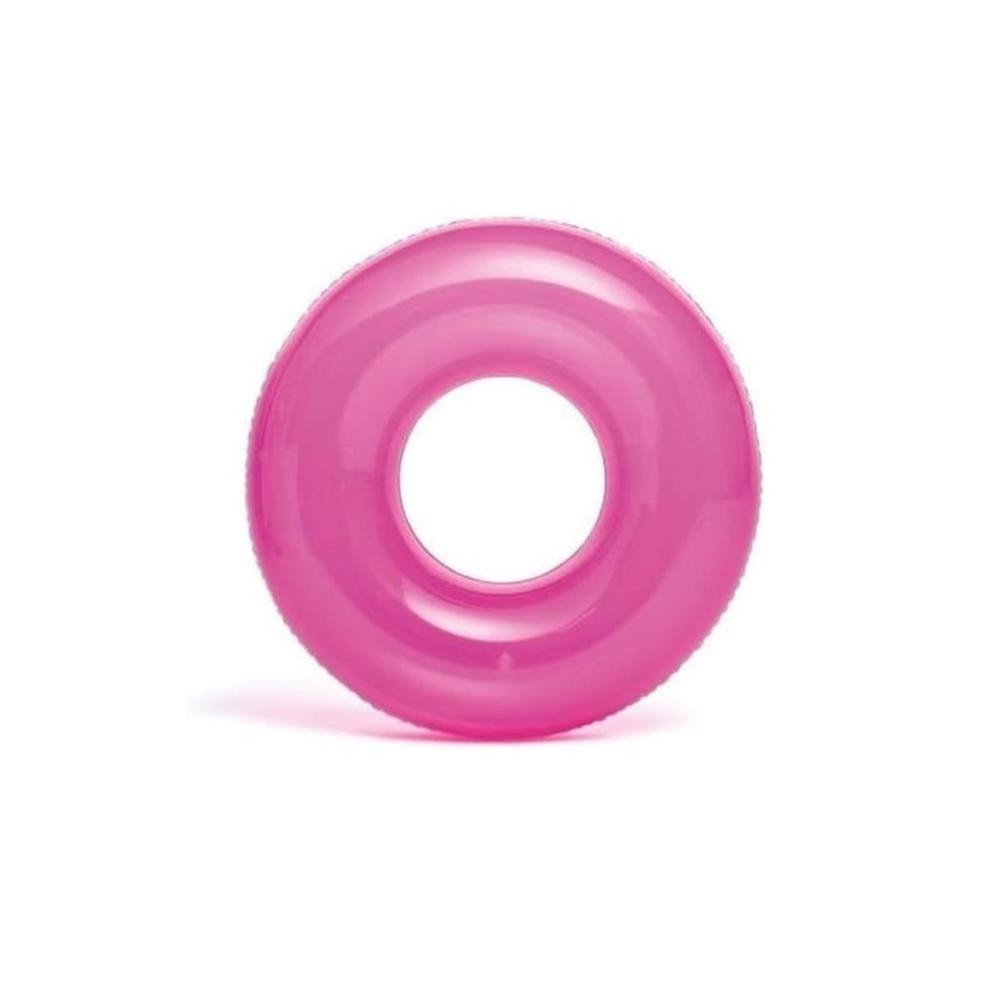 Inflable Transparente Rosado Flotante para Piscina Hogar Casa Verano Y+Papel Regalo