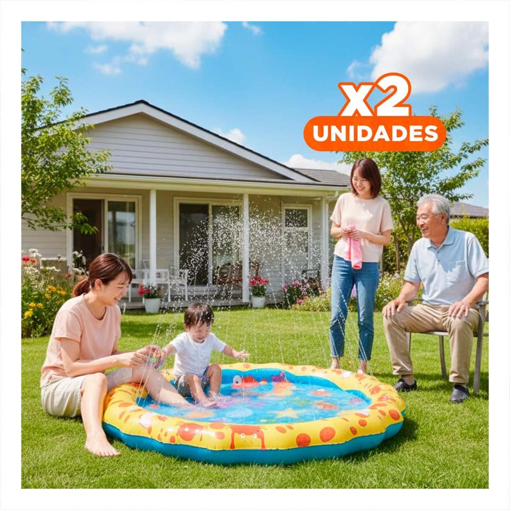 Pack2 Inflable Marino Amarillo y Celeste para Diversion en Casa Y+Regalo Sticker