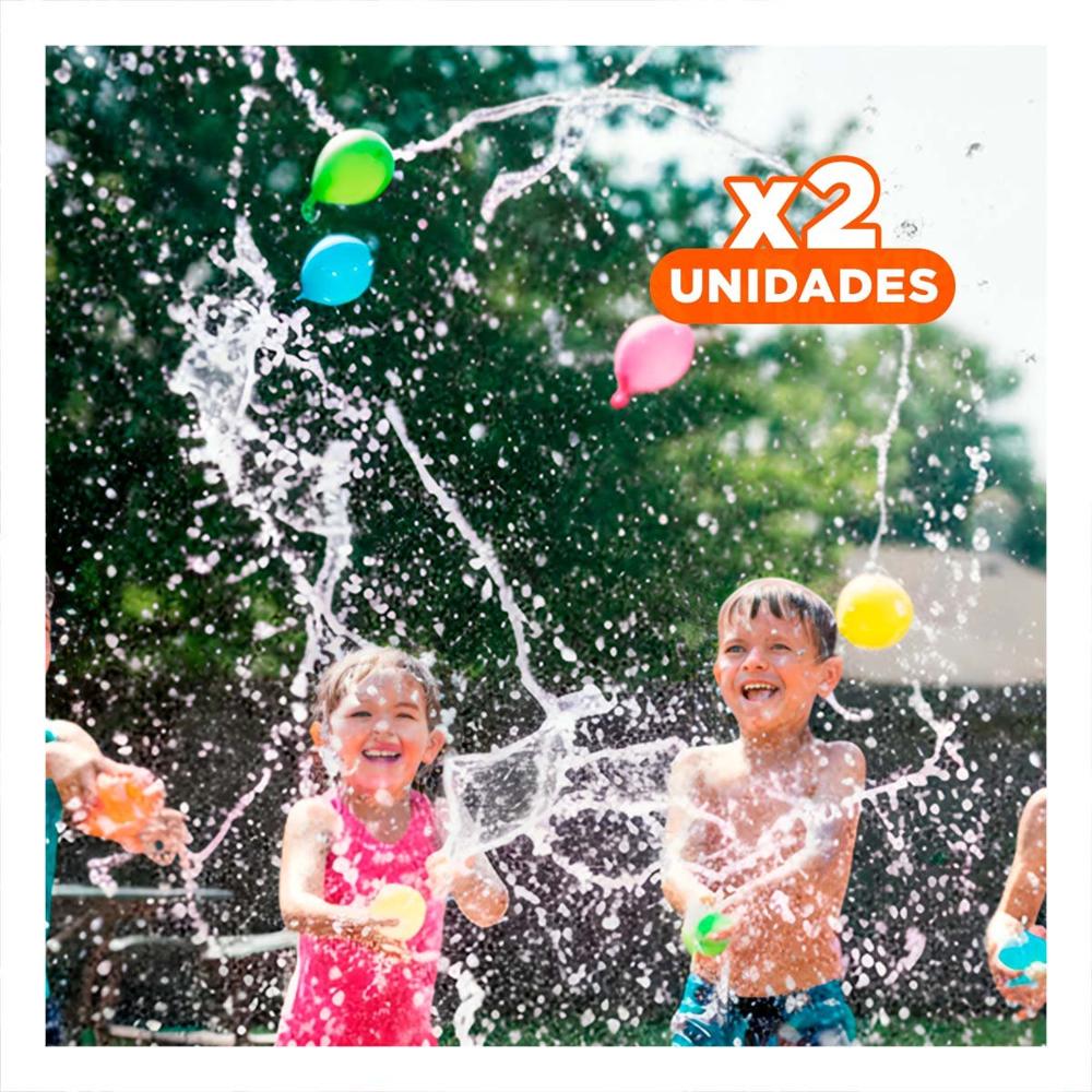 Pack2 Balones de Agua con Llenado Rapido para Juegos al Aire Libre en Casa Y+Regalo Sticker