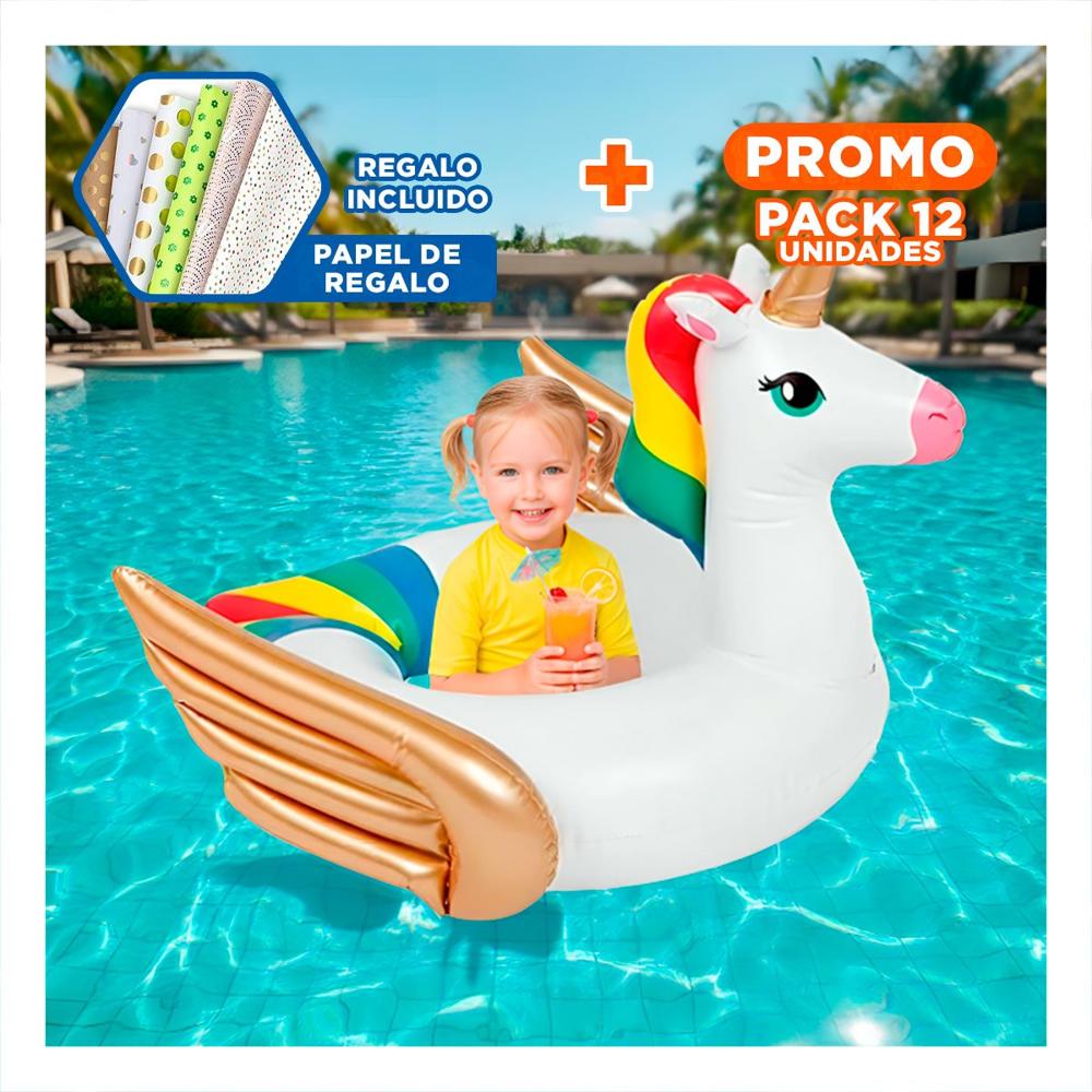 Pack12 Articulo Blanco con Alas Doradas Decoracion Festiva para Hogar Y+Papel Regalo