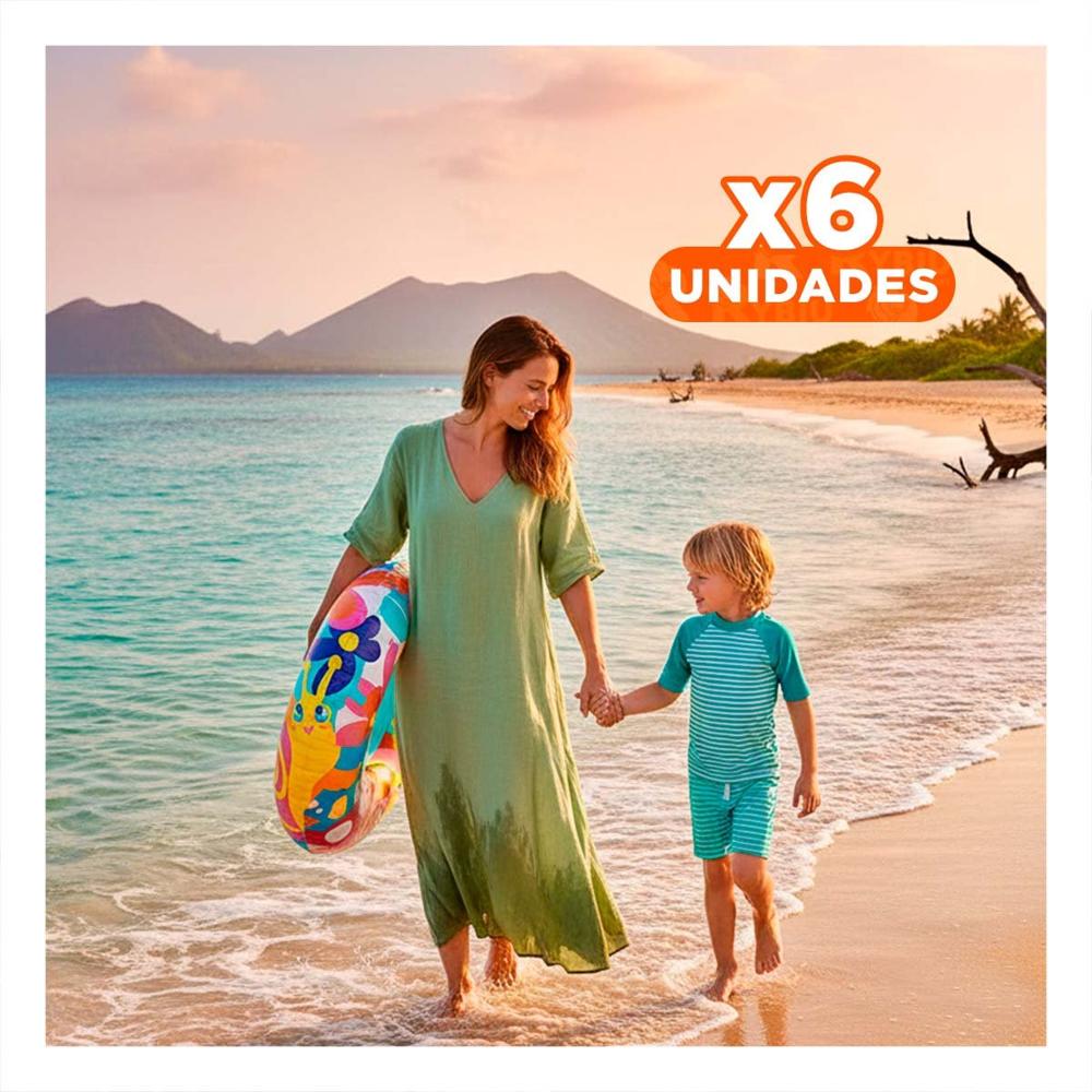 Pack6 Modelo Caracol Multicolor para Piscina Hogar Diversion Verano Familiar Y+Regalo Sticker