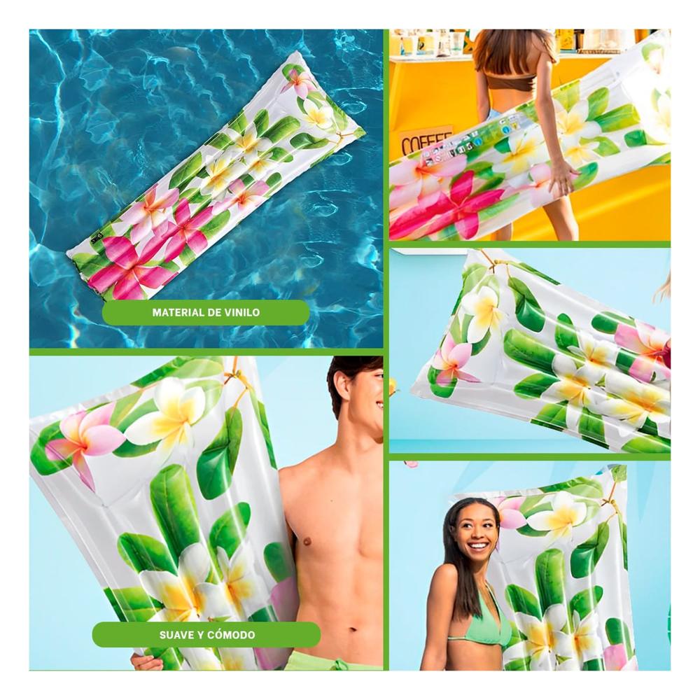 Base Inflable Decoracion Hogar Casa Festivo Rosado Verde Flores Hojas Y+Post It