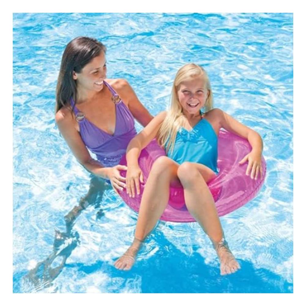 Boya Transparente Rosado Flotante Inflable para Piscina Hogar Casa Uso Familiar Y+Ligas Regalo