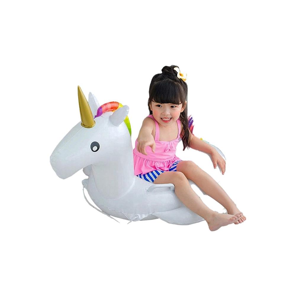 Fantasia Inflable Decoracion Hogar Unicornio con asa comoda para casa y piscina Y+Papel Regalo