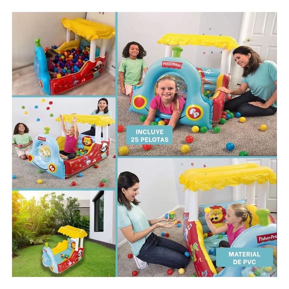 Inflable tipo Tren con 25 Pelotas para Juego Infantil y Diversion en Casa Y+Post It