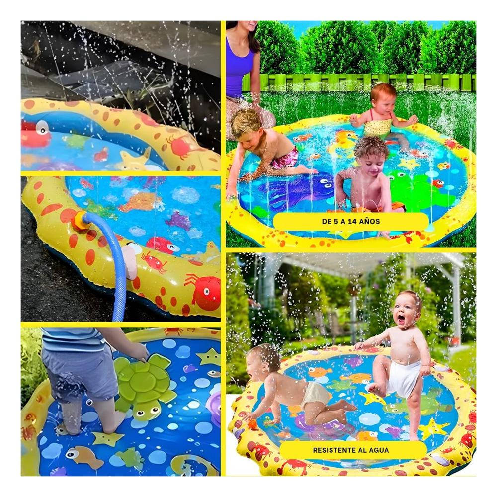 Accesorio Inflable Colchoneta con Diseno Marino en Amarillo y Celeste para Casa Y+Post It