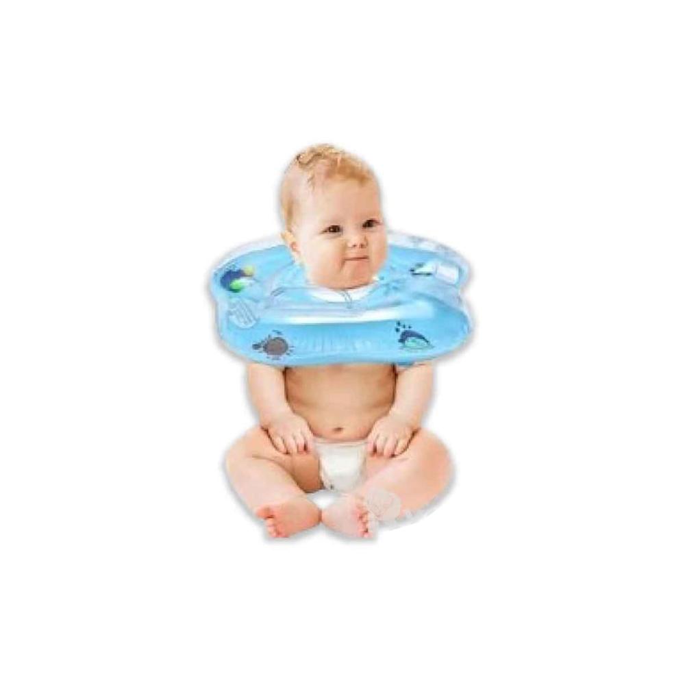 Collar Inflable Celeste para Bebe 66 x 44 cm para Piscina en Casa Y+Regalo Sticker