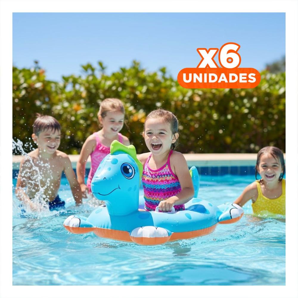 Pack6 Inflable Infantil con Forma de Caballo de Mar para Bebe para Piscina y Juegos