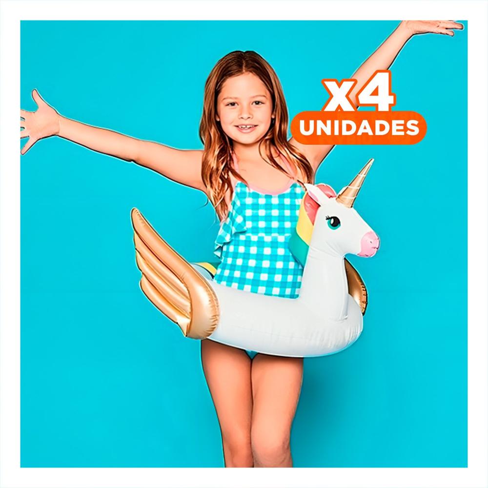 Pack4 Detalle Blanco con Alas Doradas Decoracion Festiva para Hogar Navidad