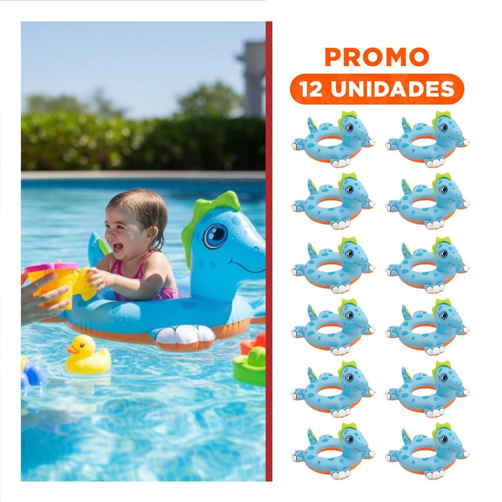 Pack12 Aro Inflable Infantil con Forma de Caballo de Mar para Bebe para Piscina