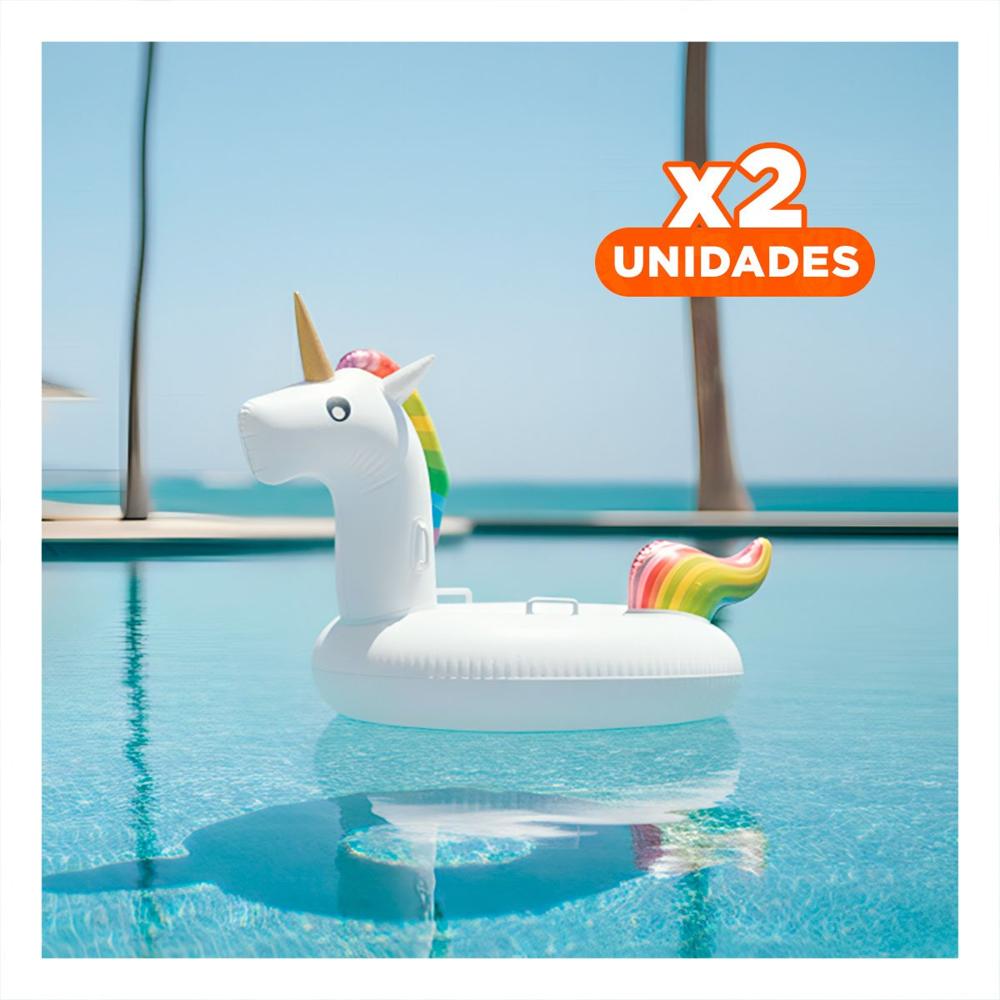 Pack2 Flotador Inflable con Asa estilo Unicornio para Piscina y Playa Y+Regalo Sticker