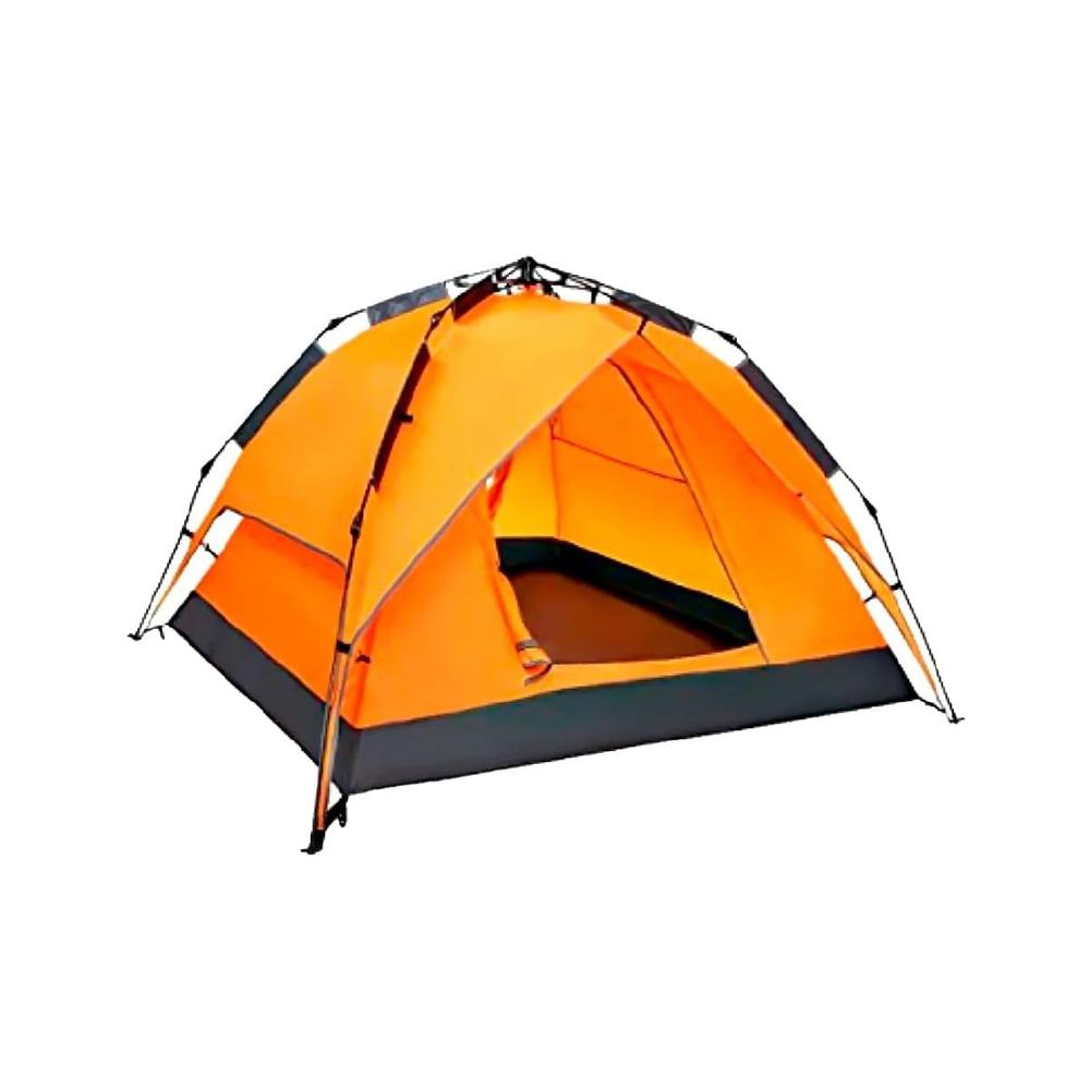 Pabellon Automatica Alta Montaña 4 Personas Anaranjado para Acampar con Amigos Y+Regalo Sticker