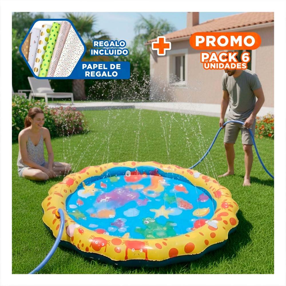 Pack6 Elemento Inflable Marino Amarillo y Celeste Hogar Y+Papel Regalo