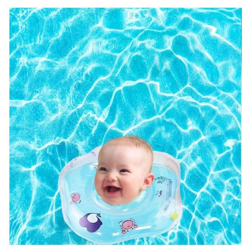 Aro Flotante Celeste de Cuello para Bebe 66 x 44 cm para Diversion en Agua Y+Papel Regalo