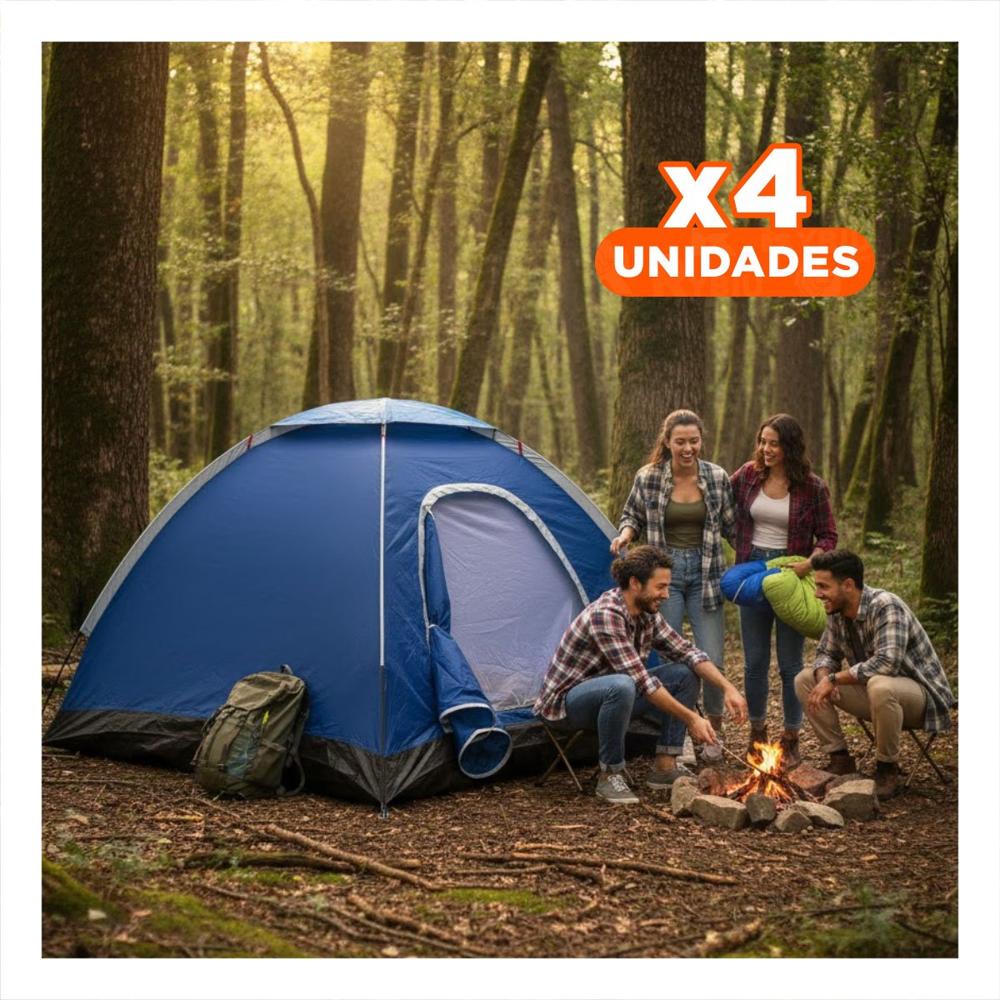 Pack4 Carpa Instantanea de 4 Personas MG-04P para Camping Rapido Y+Papel Regalo