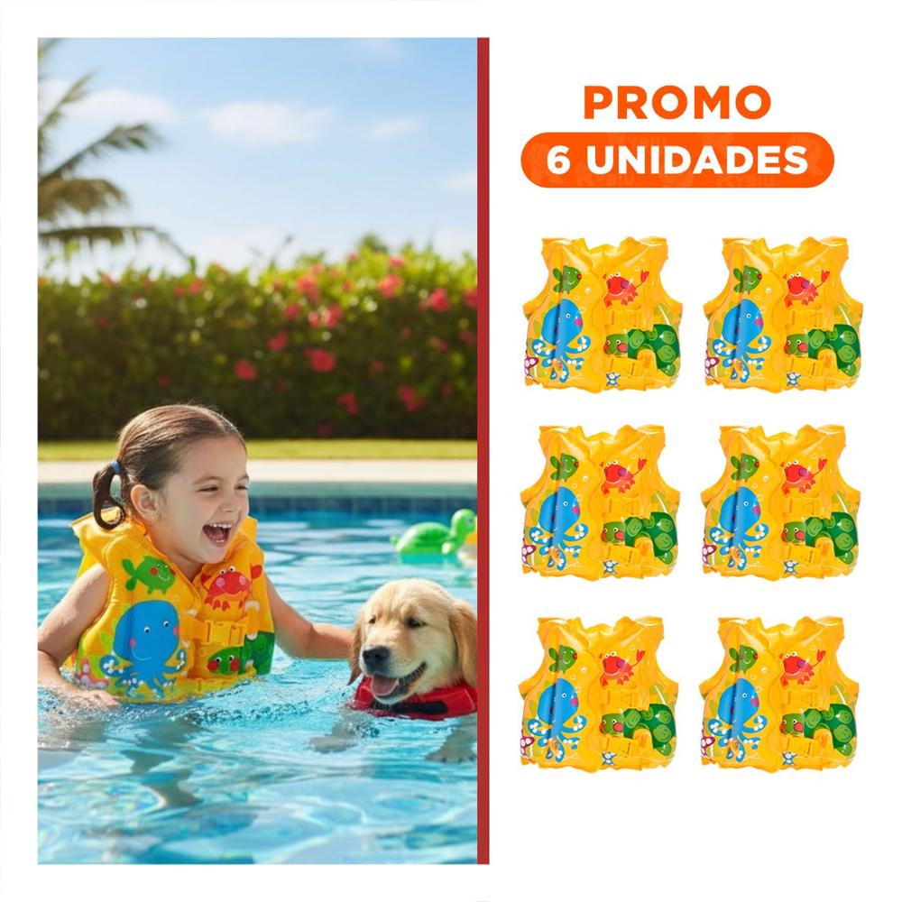 Pack6 Flotador de Seguridad con Estilo Tropical para Ninos para Piscina Y+Regalo Sticker