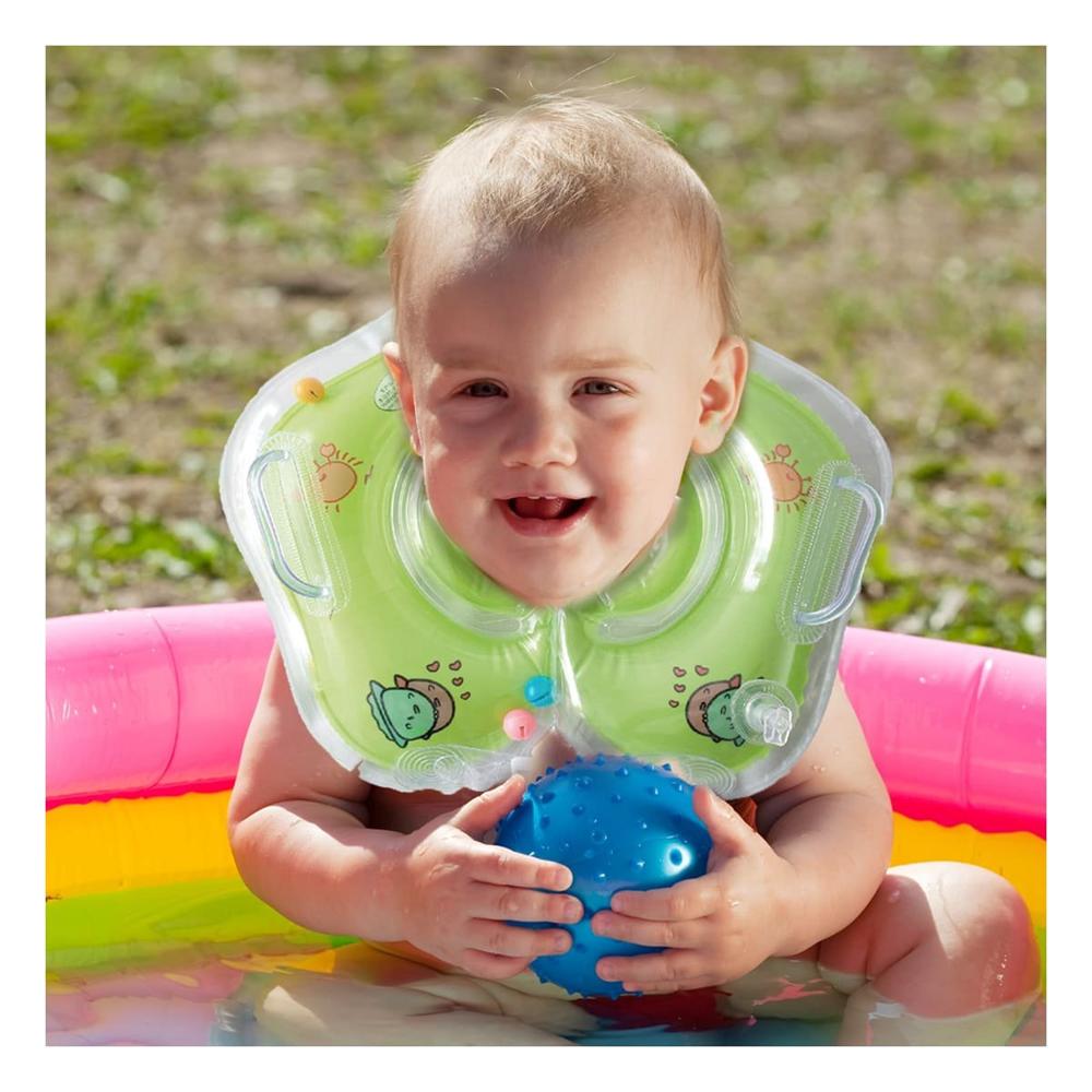Aro Flotante Verde de Cuello para Bebe 66 x 44 cm para Diversion en Agua Y+Papel Regalo