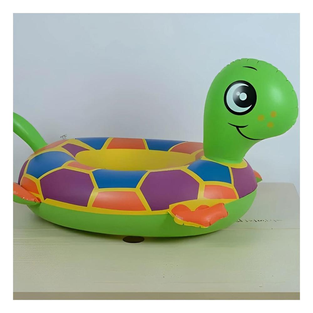 Aro Inflable con Diseno de Tortuga para Bebe para Diversion en Piscina Y+Papel Regalo