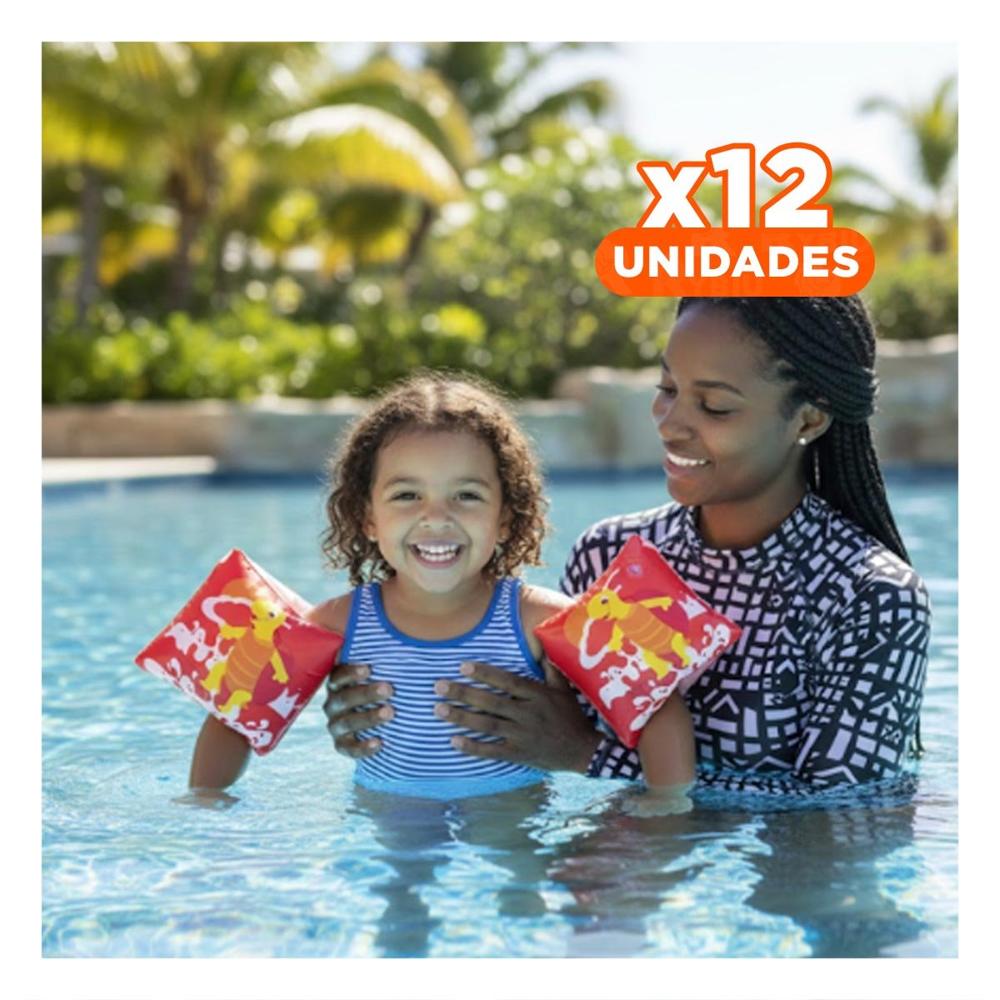 Pack12 Brazaletes Infantiles Animales Acuaticos Tortuga Rojo para Juegos Y+Regalo Sticker