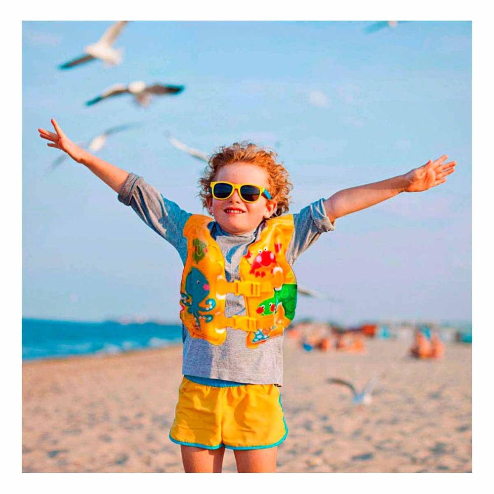 Chaleco Infantil de Seguridad con Diseno Tropical para Piscina y Agua Y+Papel Regalo
