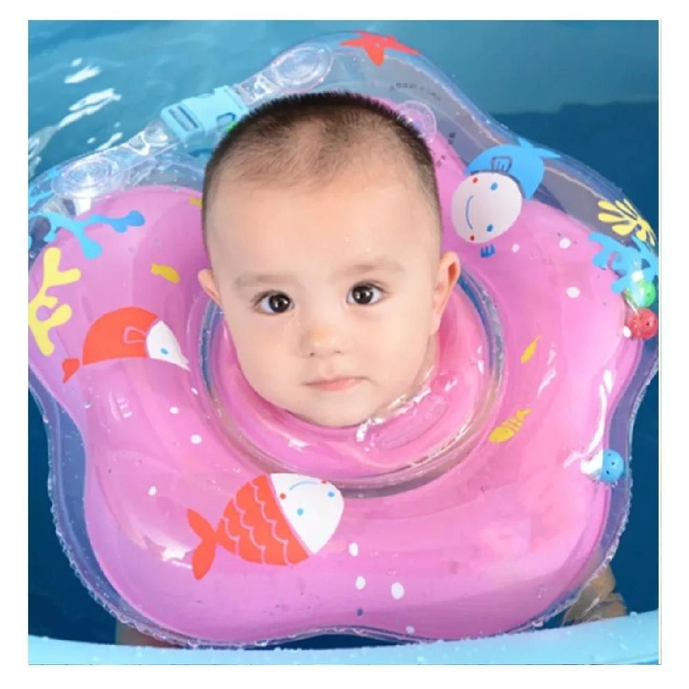 Flotador Rosado de Cuello para Bebe de 66 x 44 cm para Piscina y Agua