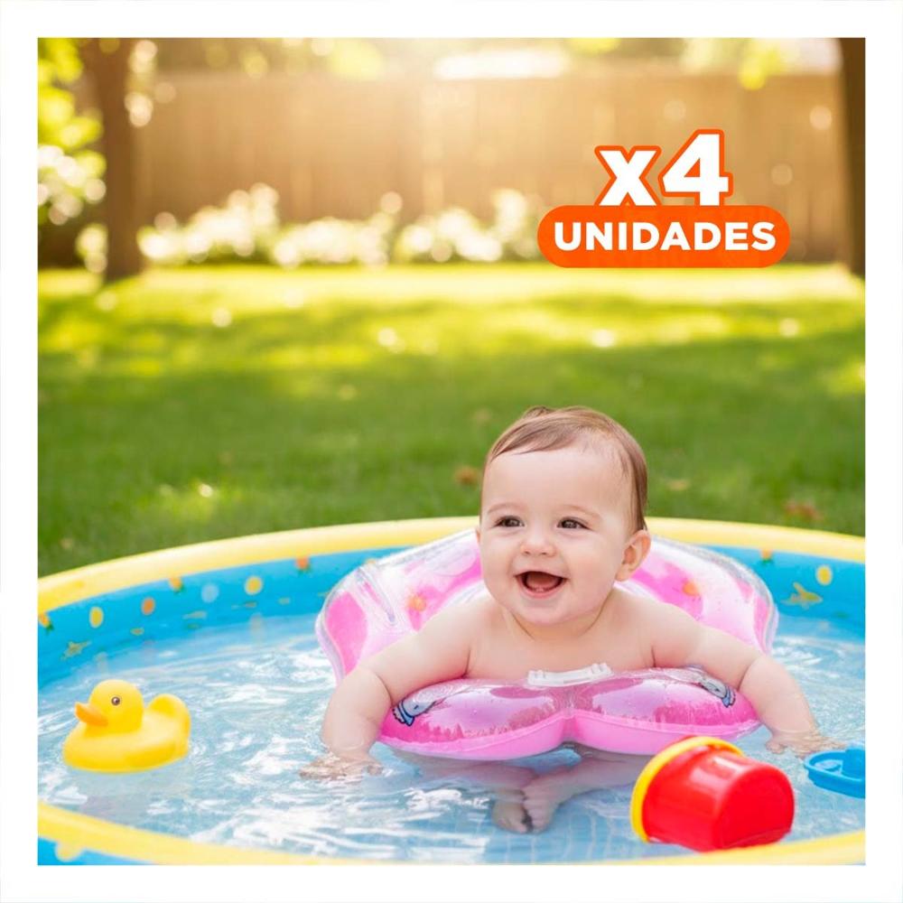 Pack4 Flotador Infantil de Piscina Rosado Tipo Cuello de 66 x 44 cm Y+Regalo Sticker
