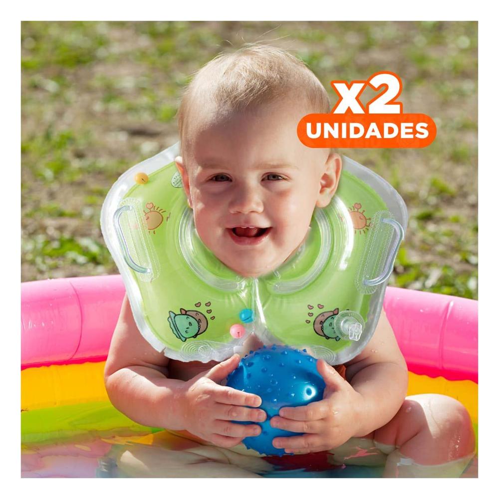 Pack2 Flotador Acuatico Verde de Cuello 66 x 44 cm para Relajo en Piscina