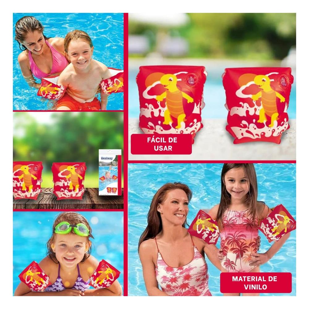 Aros Animales Acuaticos Tortuga Rojo para Juegos Seguros Y+Ligas Regalo