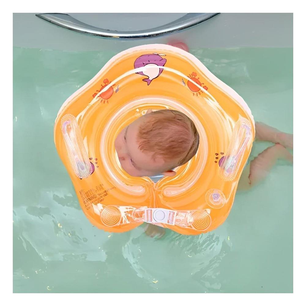 Flotador Anaranjado de Cuello para Bebe de 66 x 44 cm para Piscina y Agua