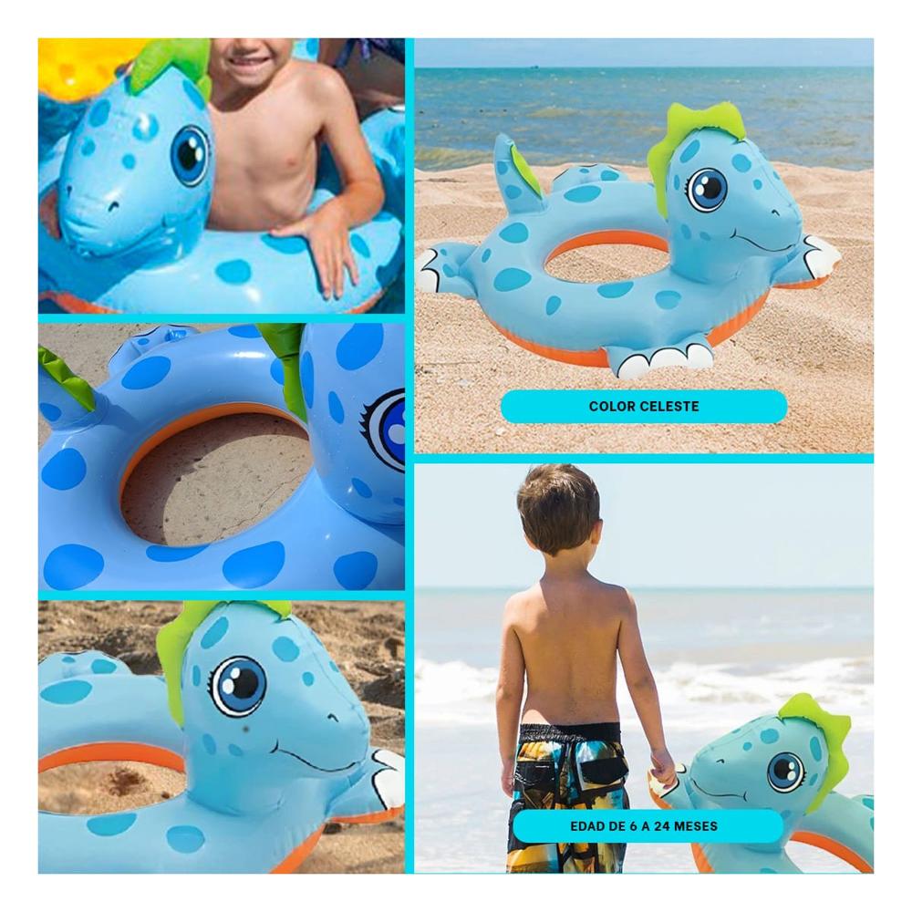 Aro Flotante con Forma de Caballo de Mar para Bebe para Relajo en Piscina Y+Ligas Regalo