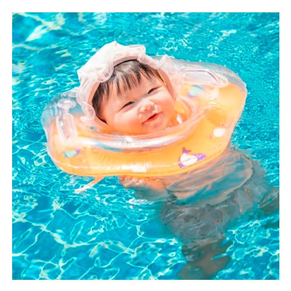 Aro Flotante de Cuello Anaranjado para Bebe de 66 x 44 cm para Uso en Agua Y+Papel Regalo