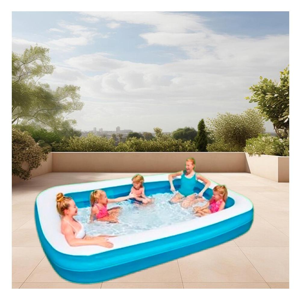 Piscina Rectangular con Paredes Laterales Firmes para un Verano Fresco Y+Papel Regalo