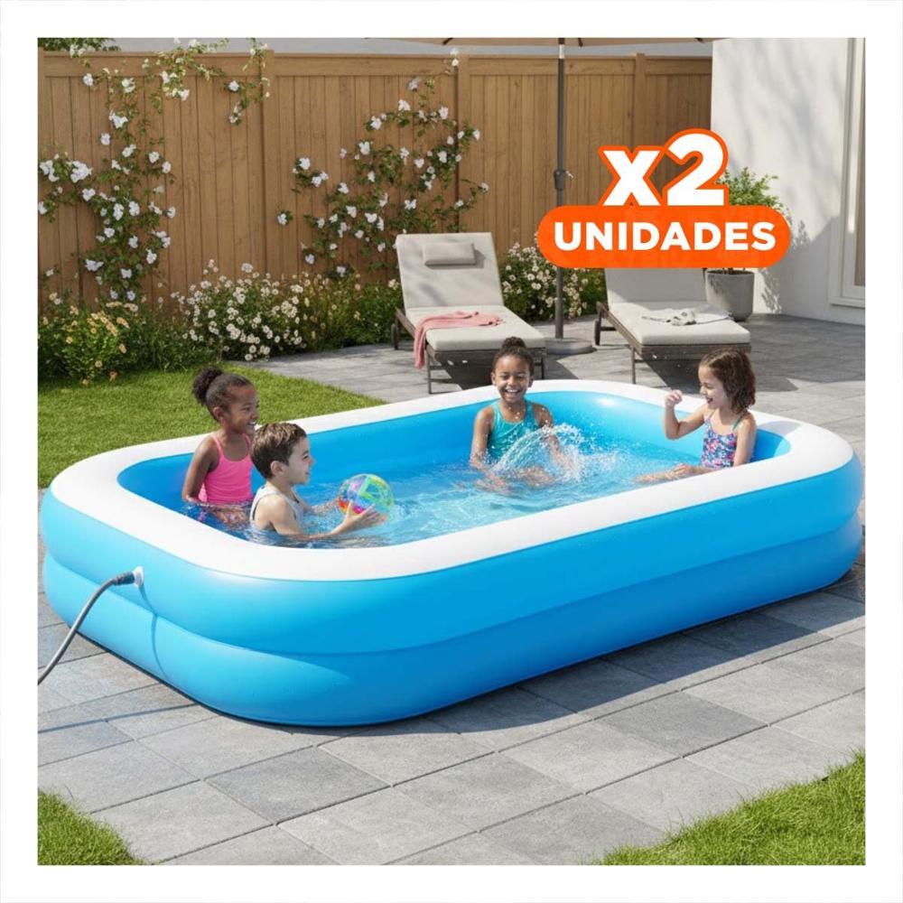 Pack2 Centro Acuatico 300x163x56cm con Diseno de Verano para Nadadores de su Casa