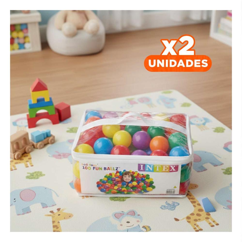 Agrupacion2 Paquete de Diversion con 100 Unidades para su Piscina Inflable Y+Papel Regalo