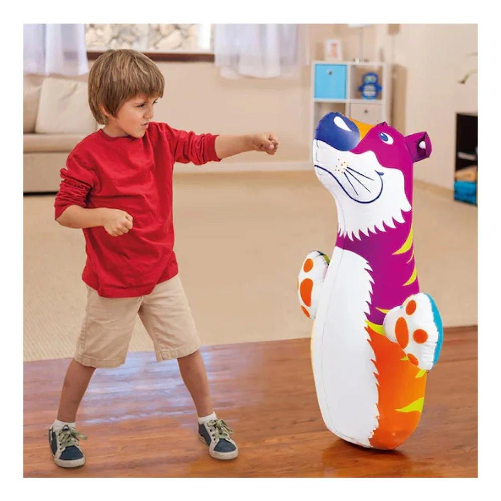 Muñeco Inflable con Base de Arena de Tigre para Juegos de Niños Y+Papel Regalo