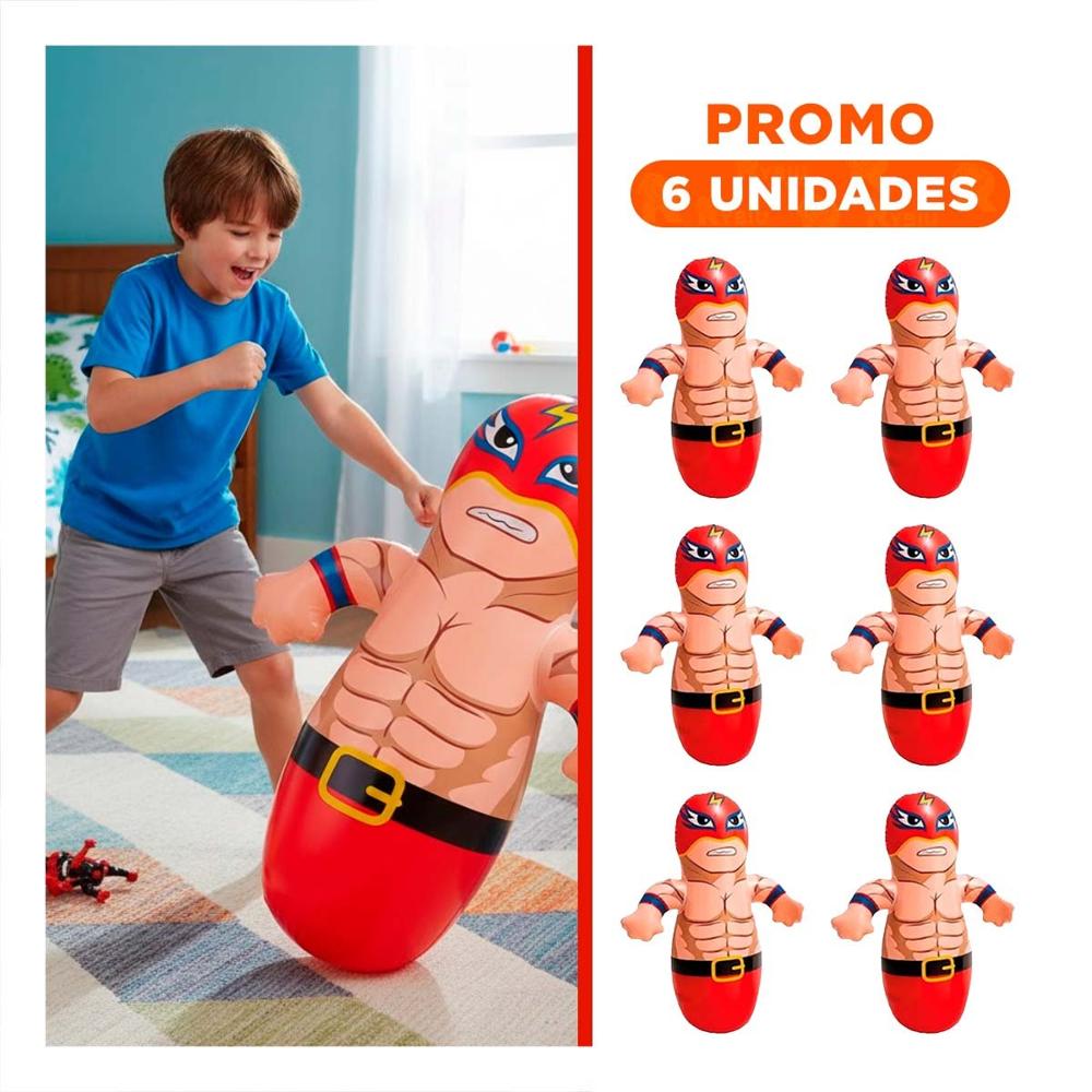 Pack6 Muñeco de Color Rojo Vibrante para Captar la Atencion de los Infantes Y+Regalo Sticker