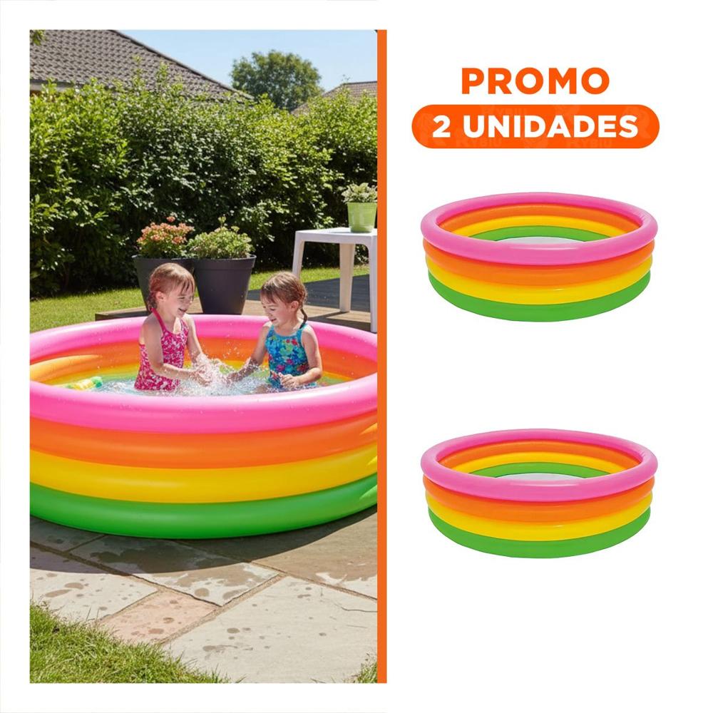 Pack2 Centro Acuatico Arcoiris 168x46cm para Fomentar el Juego con Agua Y+Regalo Sticker