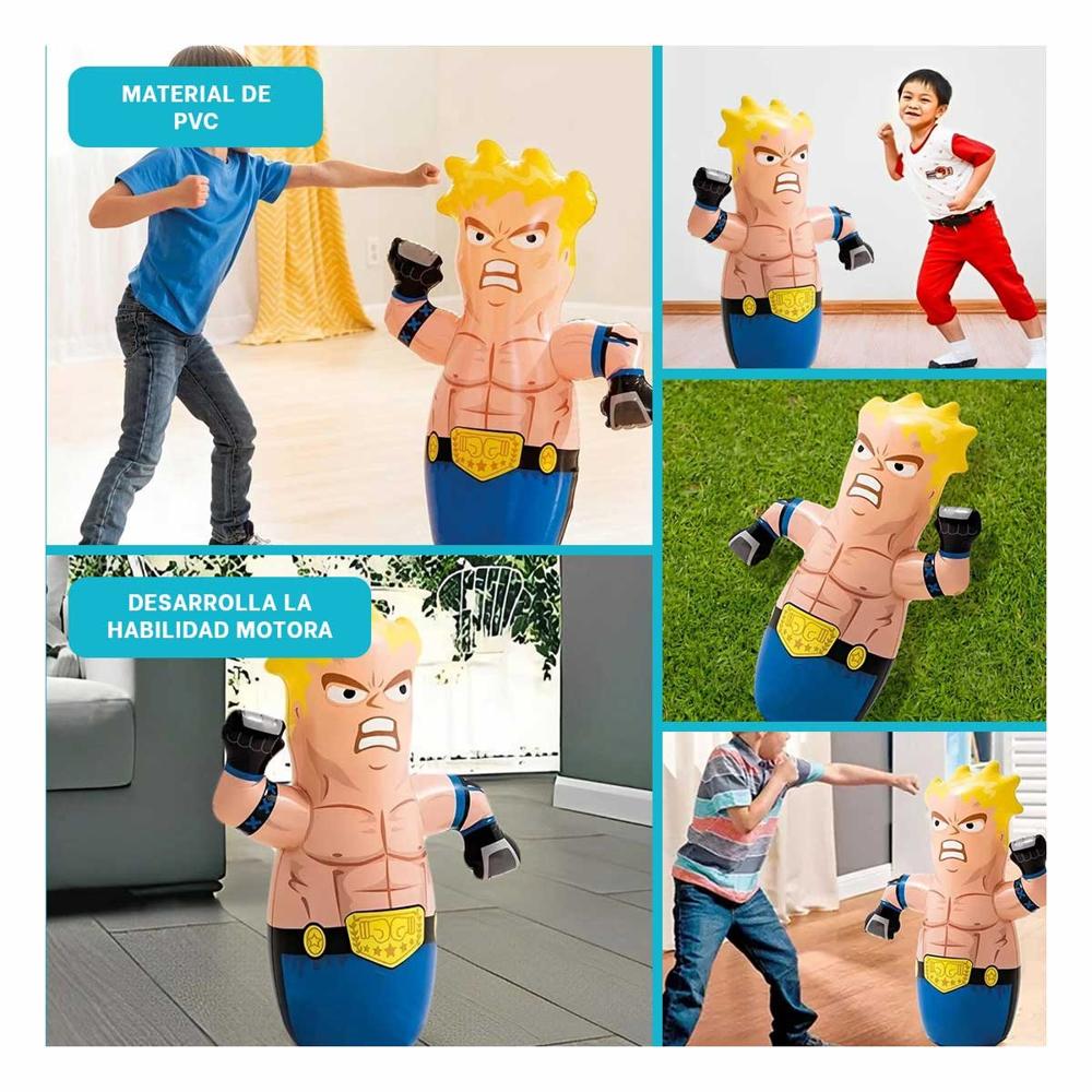 Inflable Infantil de Boxeo de Color Azul para el Entretenimiento de la Familia Y+Ligas Regalo