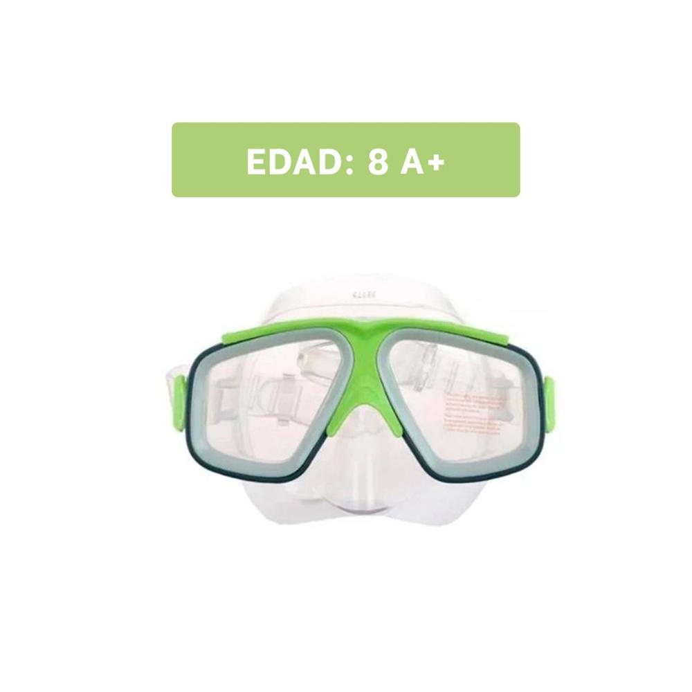Pack6 Lentes de Natacion Verde Infantil con Silicona Flexible y Vision Nitida Y+Regalo Sticker