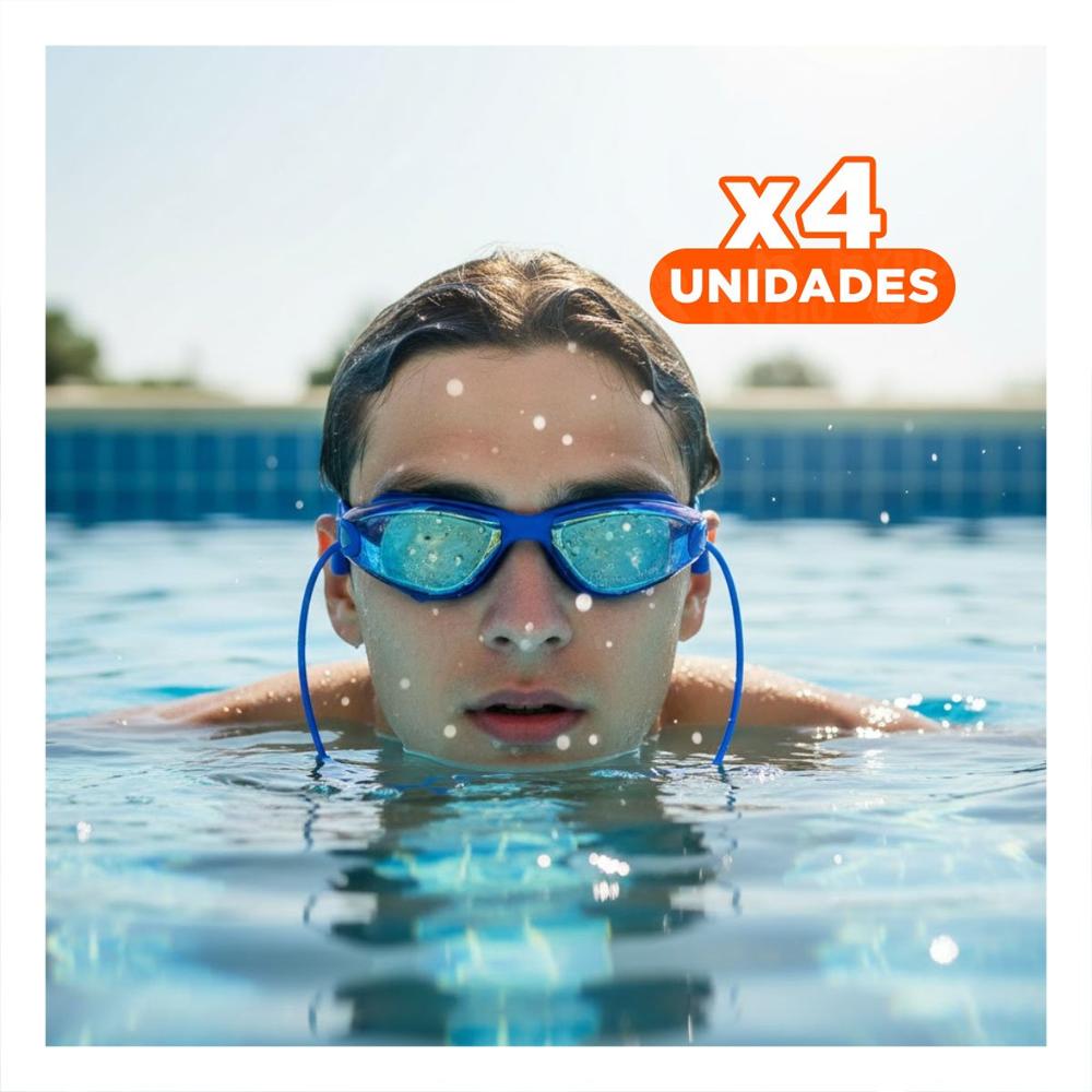 Pack4 Lentes de Natacion Infantil para Piscina, Diversion y Actividades Y+Papel Regalo