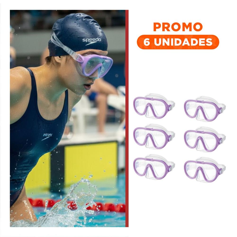 Pack6 Visor de Natacion Lila Practicos y Comodos para Ninos en Piscina Y+Regalo Sticker