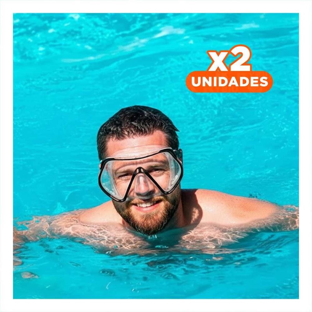 Pack2 Lentes Acuaticos Negro con Lente de Vidrio para Uso en Playa