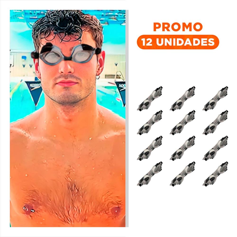 Pack12 Gafas de Natacion Infantil Negro y Blanco para Ninos Piscina